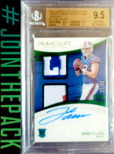 JOSH ALLEN 2018 IMMACULATE ACETATE #/12 ROOKIE AUTO PATCH BGS 9.5 GEM EMERALD BILLS